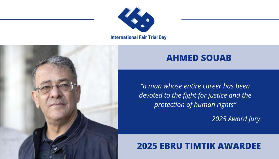 Detained Tunisian lawyer Ahmed Souab wins 2025 Ebru Timtik Award for a lifetime dedicated to rule of law and fair trials